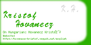 kristof hovanecz business card